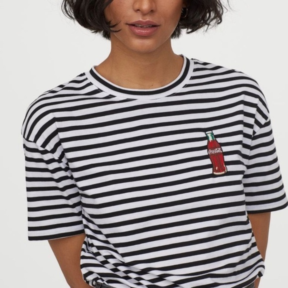 H&M Black & White Coca Cola Top